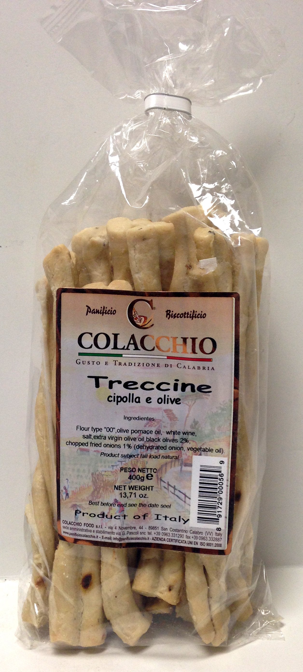 Colacchio Treccine Cipolla e Olive, 400g