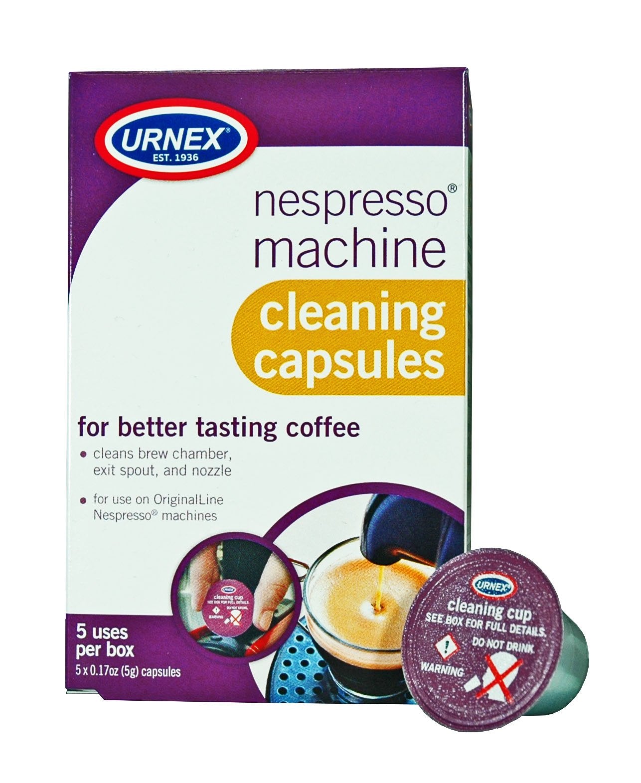 Urnex Nespresso Machine Cleaner - 5 Pods