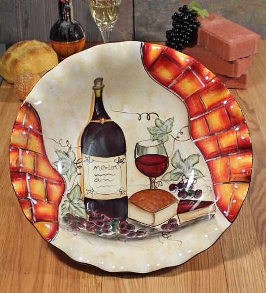 Villagio Collection Large Round Pasta Bowl 16" x 16" x 3.75"