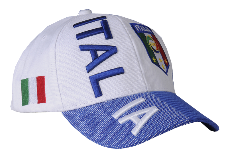 White Italia 3D Embroidery Hat