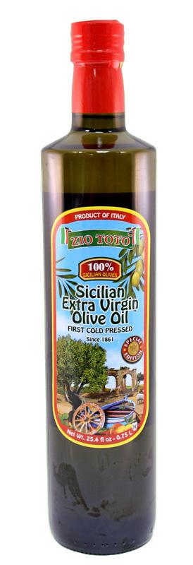 Zio Toto 100% Sicilian Extra Virgin Olive Oil 25.4 fl oz Bottle
