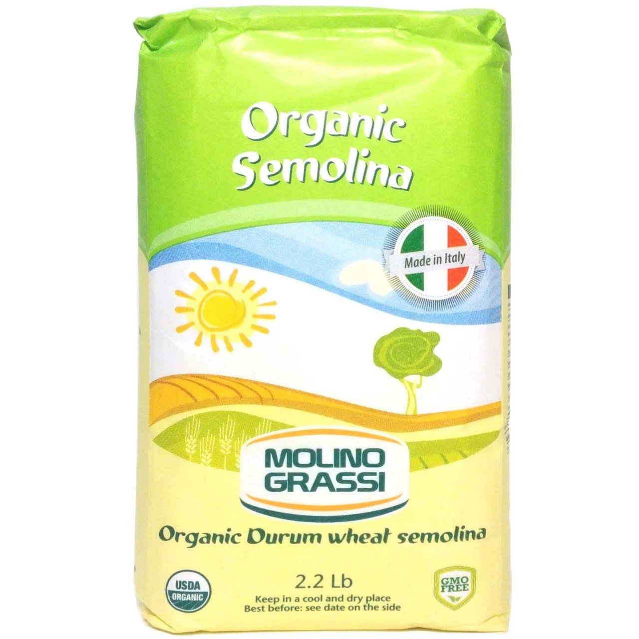 Molino Grassi Organic Durum Wheat Semolina, 1kg (2.2lb)