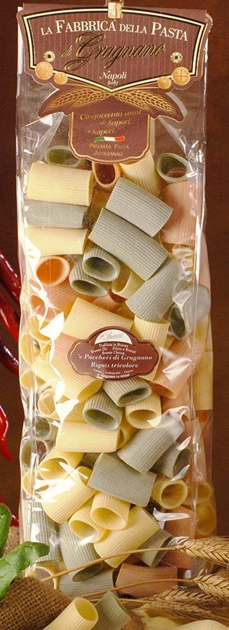 La Fabbrica Paccheri di "Gragnano" rigati tricolore #83, 500gr