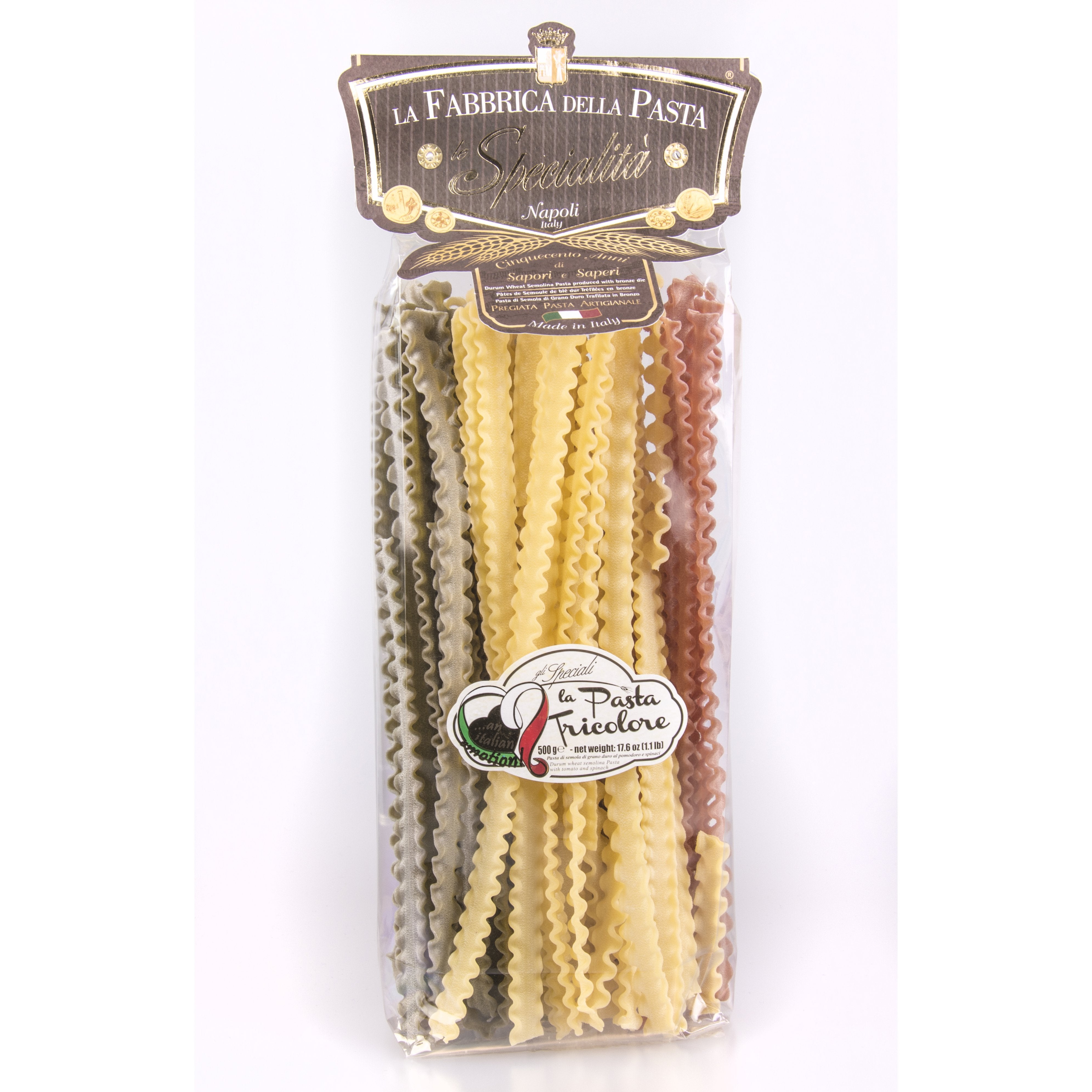 La Fabbrica Della Pasta 'e Mafaldine Tricolor, #80, 17.6 oz | 500gr